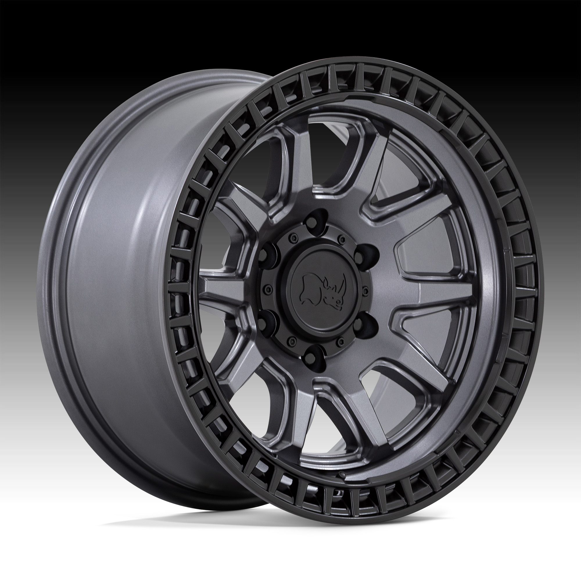 Black Rhino Calico Matte Gunmetal Custom Truck Wheels - Calico - Black